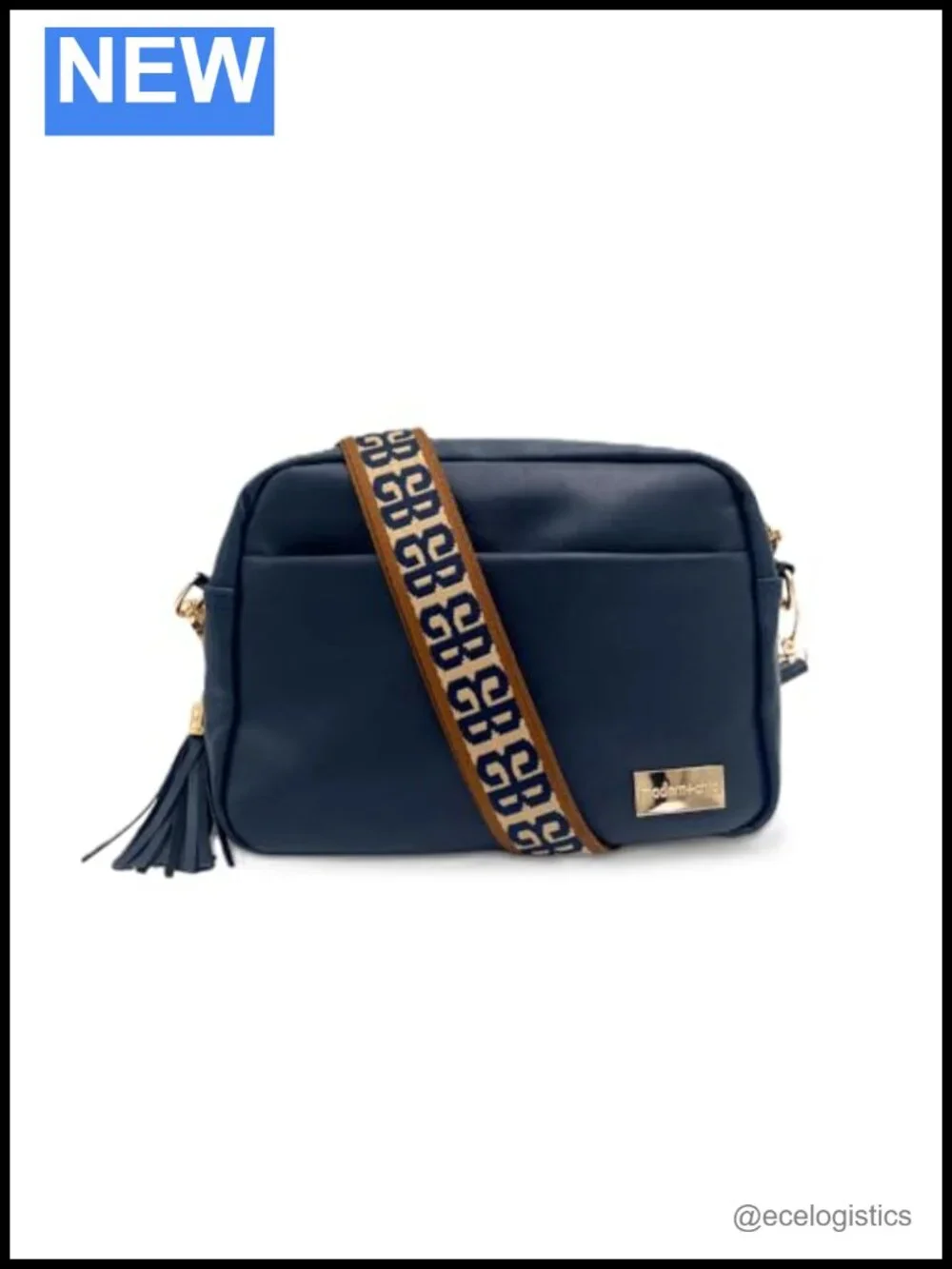 Vegan Leather Crossbody Bag with Matching Wallet, 5 Pockets, Adjustable Strap
